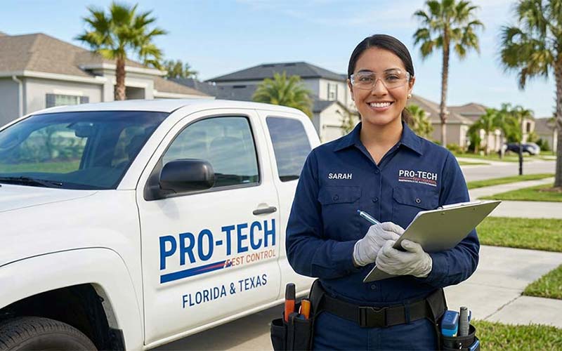 Pest-Control-Technician-standing-by-car