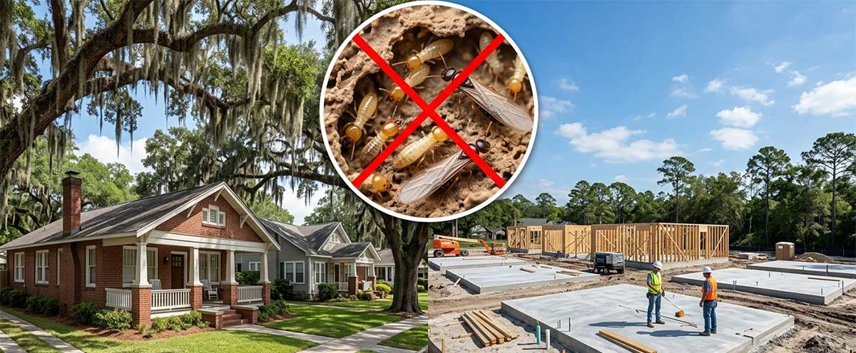 WDO Technicians inspecting a new construction site to check for termites